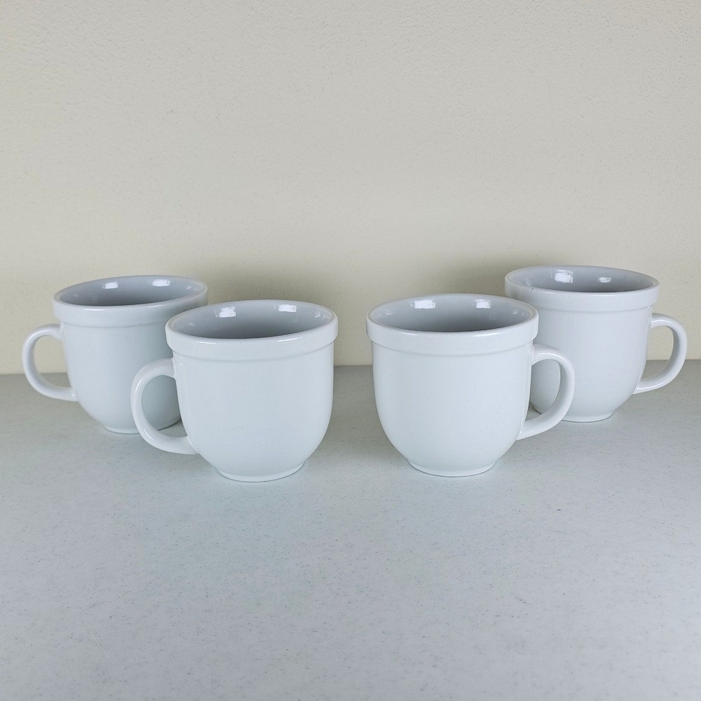 Pottery‎ Barn Restaurant Ware 'Suppertime' 12 oz White Coffee/Tea Cup lot of 4